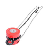 DURAFORCE Manual Chain Hoist | 1 Ton / 2200 lbs Capacity | 10ft Lift | 2 Hooks Red