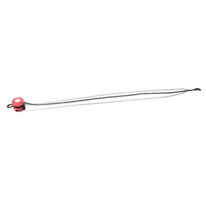 DURAFORCE Manual Chain Hoist | 1 Ton / 2200 lbs Capacity | 10ft Lift | 2 Hooks Red