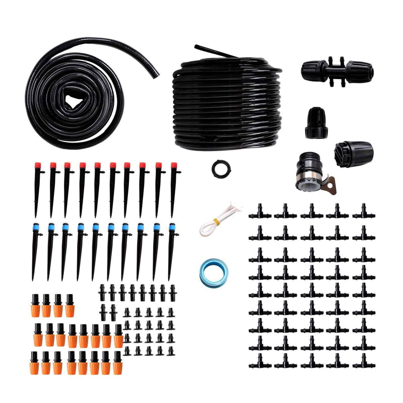 DURAFORCE 169FT Drip Irrigation Kit 1/4 Inch Automatic Patio Mi Greenhouse Watering System