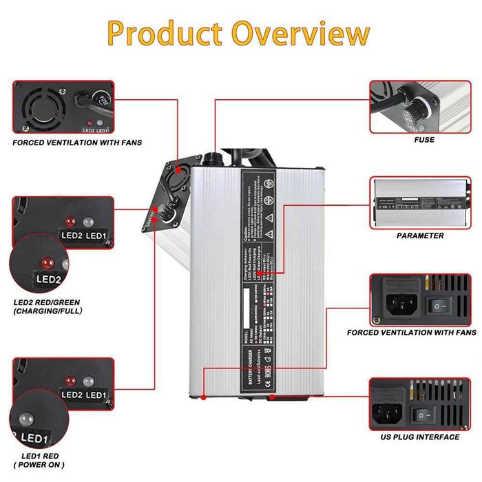 DURAFORCE Battery Charger Fit For Star EZGo TXT Golf Cart Club Car DS Yamaha 48V 6A New