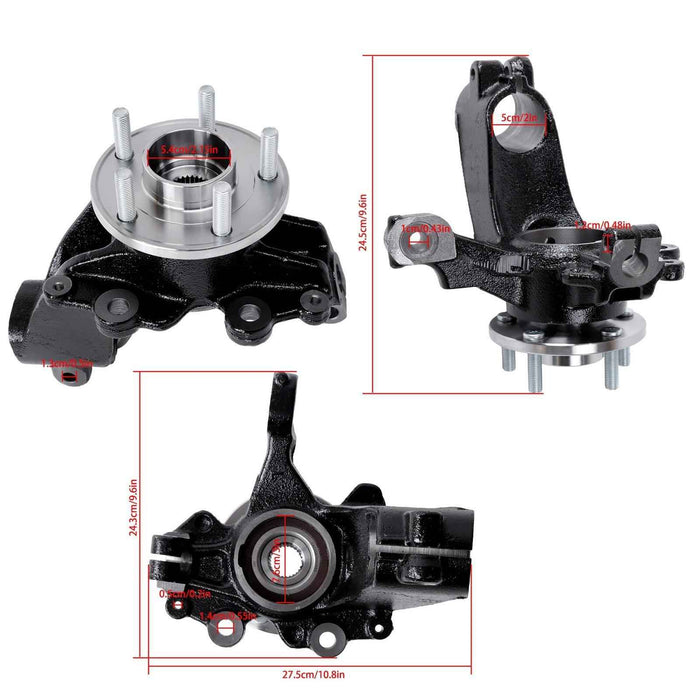 DURAFORCE Front Left Steering Knuckle & Wheel Hub Bearing CV6Z3K186A For 12-18 Ford Focus