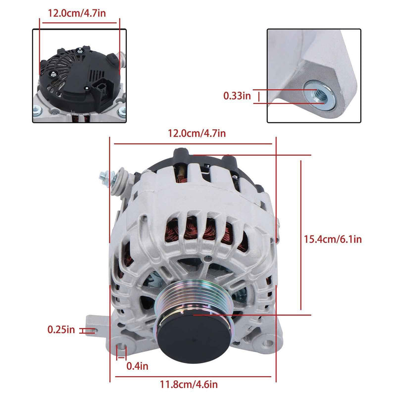 DURAFORCE Alternator 120Amp For Nissan Rogue SL SV S Sport Utility 2.5L L4 2014-2017 2018