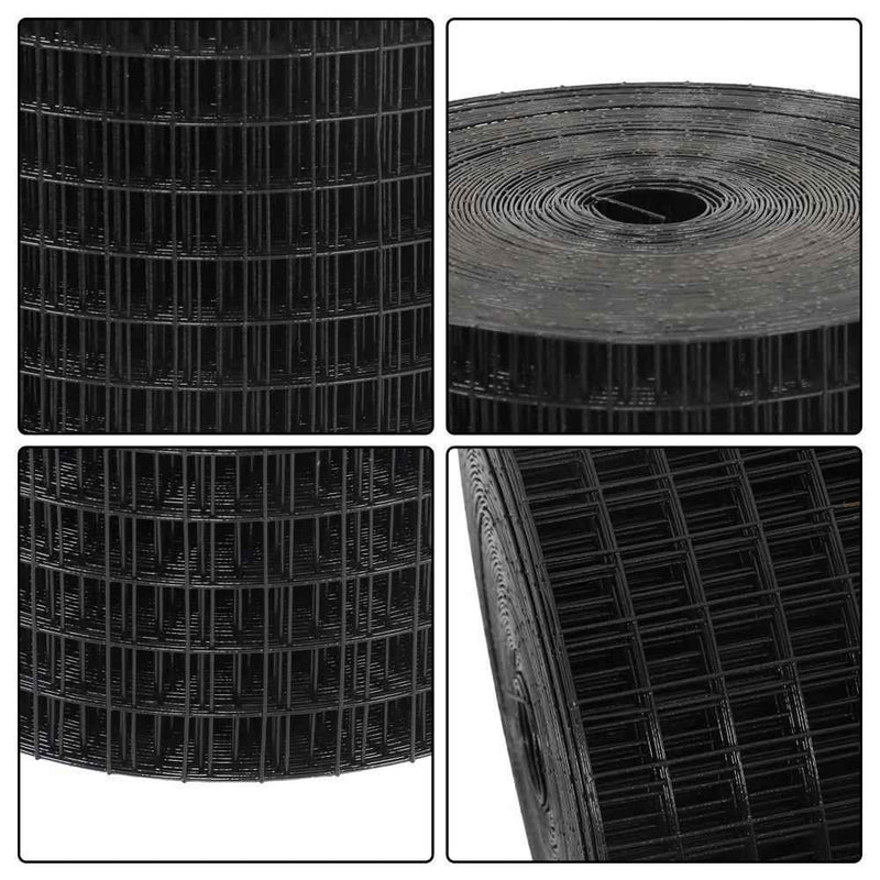 DURAFORCE Hardware Cloth 1Inch 24'' × 100' Black Vinyl Coated Welded Fence Mesh Wire Mesh
