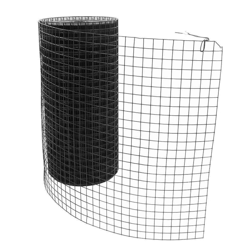 DURAFORCE Hardware Cloth 1Inch 24'' × 100' Black Vinyl Coated Welded Fence Mesh Wire Mesh