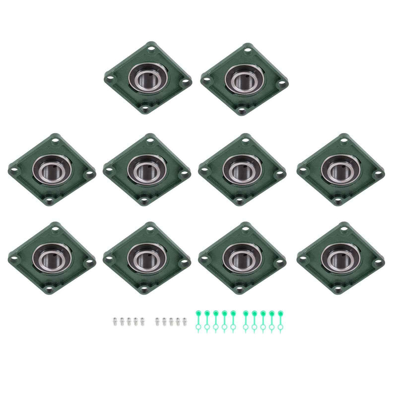 DURAFORCE New 10Pcs 1-1/2" Bore 4 Bolt Solid Base UCF208-24 Pillow Block Flange Bearing