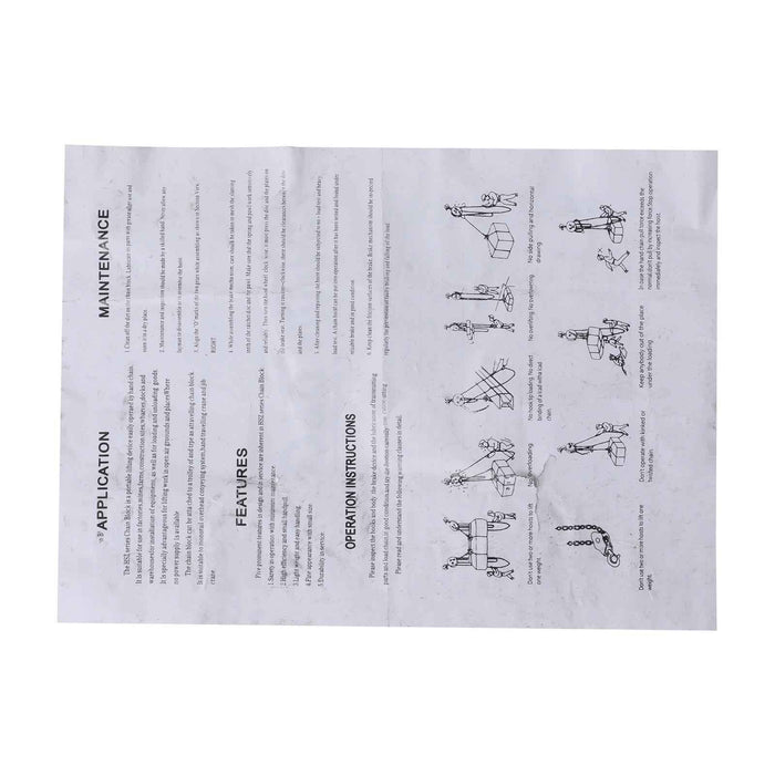 DURAFORCE Chain Hoist Chain Block 1 Ton/2200lbs 20 FT Lift Heavy-Duty Steel Hook Garage