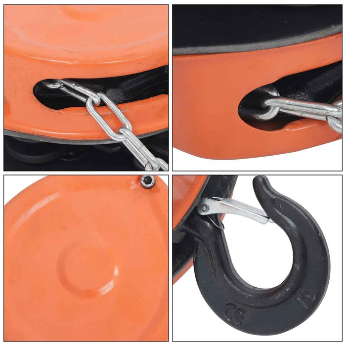 DURAFORCE 1/2 Ton (1100Lbs) Capacity Chain Hoist 10FT, Manual Hand Lift Chain Block Hoist