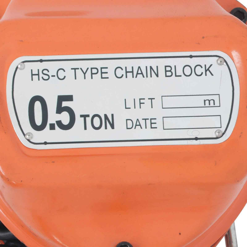 DURAFORCE 1/2 Ton (1100Lbs) Capacity Chain Hoist 10FT, Manual Hand Lift Chain Block Hoist