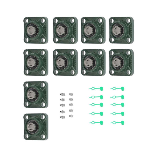 DURAFORCE New 10 Pack UCF202-10 4 Bolt Solid Base Pillow Block Flange Bearing 5/8" Bore