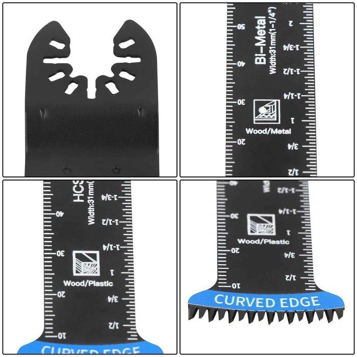 DURAFORCE New For Wood 10Pcs Extra Long Bi Metal Japanese Teeth Oscillating Saw Blades