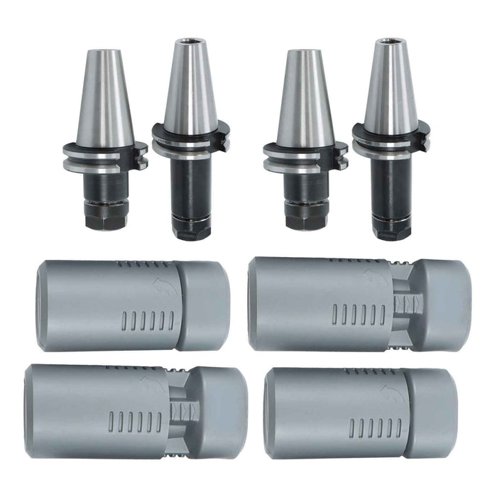 DURAFORCE New 4Pcs TOTAL CAT40-ER20 Collet Chucks Tool Holder short & long 0.0001 Runout