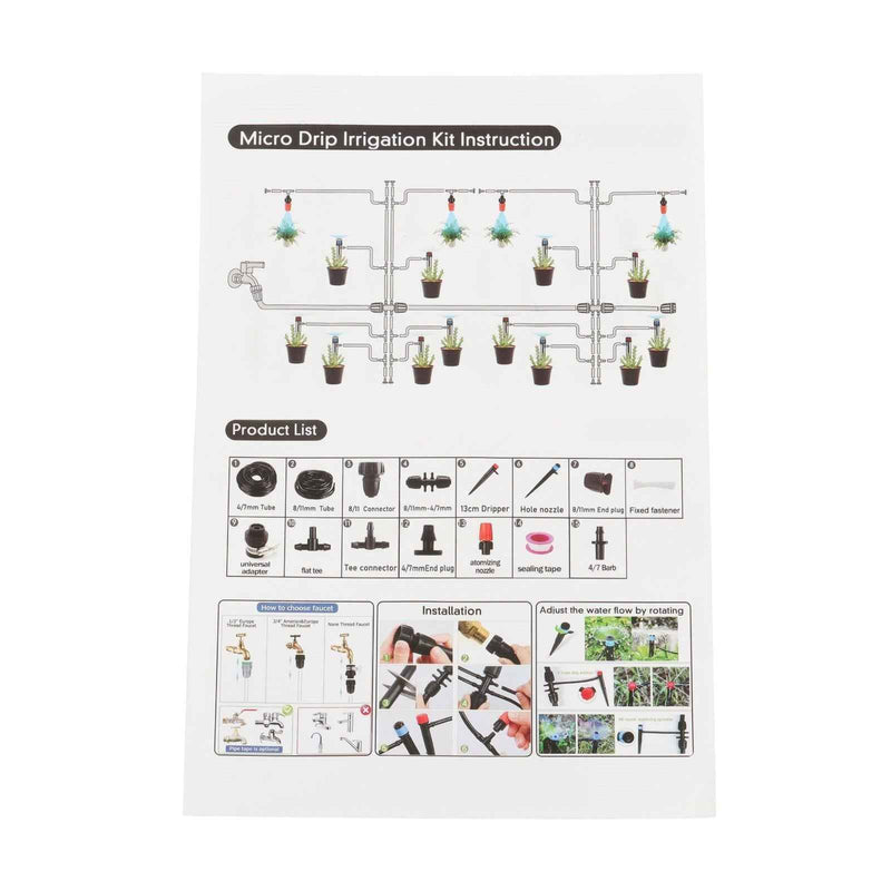 DURAFORCE 226FT Greenhouse Micro Drip Irrigation Kit Automatic System Patio Misting Plant