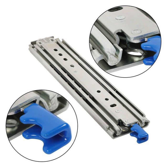 DURAFORCE 1 Pair Locking Drawer Slides 12 Inch Lock & Full Extension 500 lbs Load Capacity