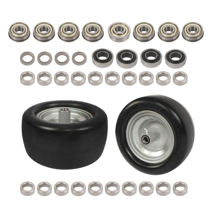 DURAFORCE 2 Pack 11x6.00-5 Flat Free Tire And Wheel Riding Lawn Mower Tire Solid Rubbe