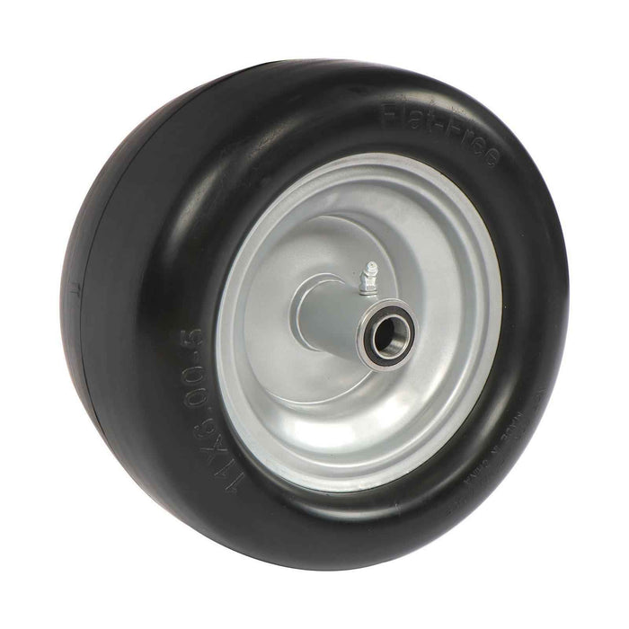 DURAFORCE 2 Pack 11x6.00-5 Flat Free Tire And Wheel Riding Lawn Mower Tire Solid Rubbe