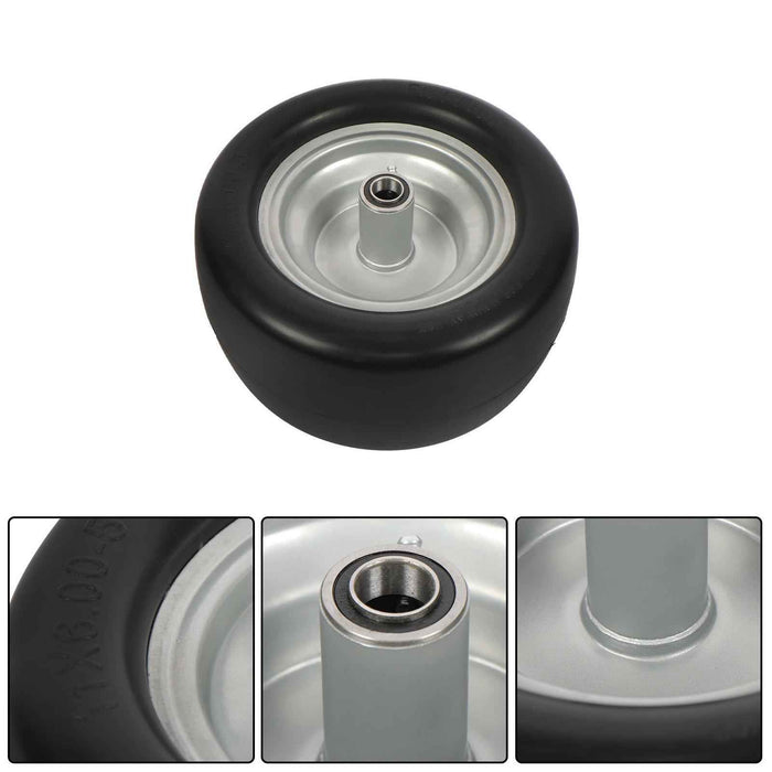 DURAFORCE 2 Pack 11x6.00-5 Flat Free Tire And Wheel Riding Lawn Mower Tire Solid Rubbe