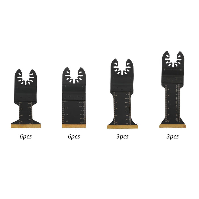 DURAFORCE 4 Types Metal Cutting Blades 18 × Professional Titanium Oscillating Tool Blade