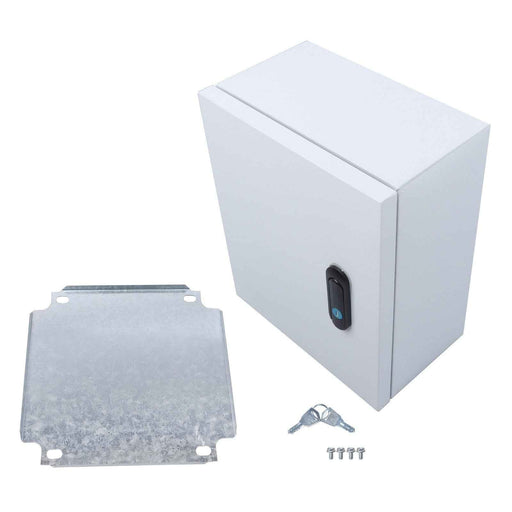 DURAFORCE Outdoor Steel Enclosure, 12 × 10 × 6" NEMA 4X Electrical Box, Waterproof IP56