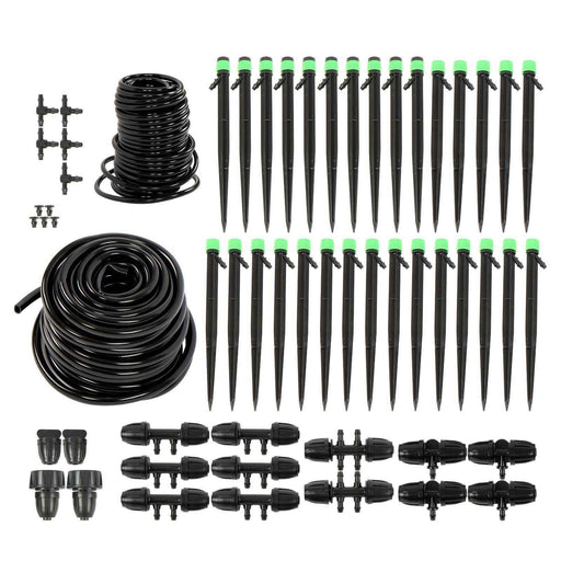 DURAFORCE 130 Feet W/ Emitters Tubing Drip Irrigation System Adjustable Kit For Garden