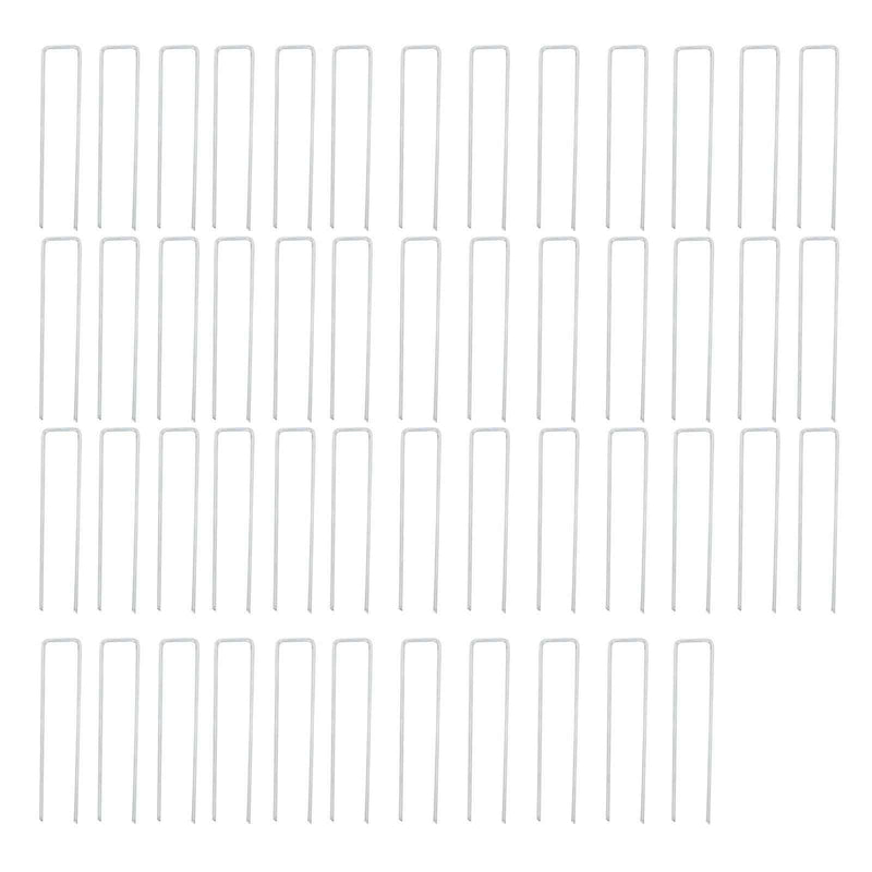 DURAFORCE 50 Pack 6 Inch Garden Staples Landscape Plastic Fixing Gasket W/ Pick Hook