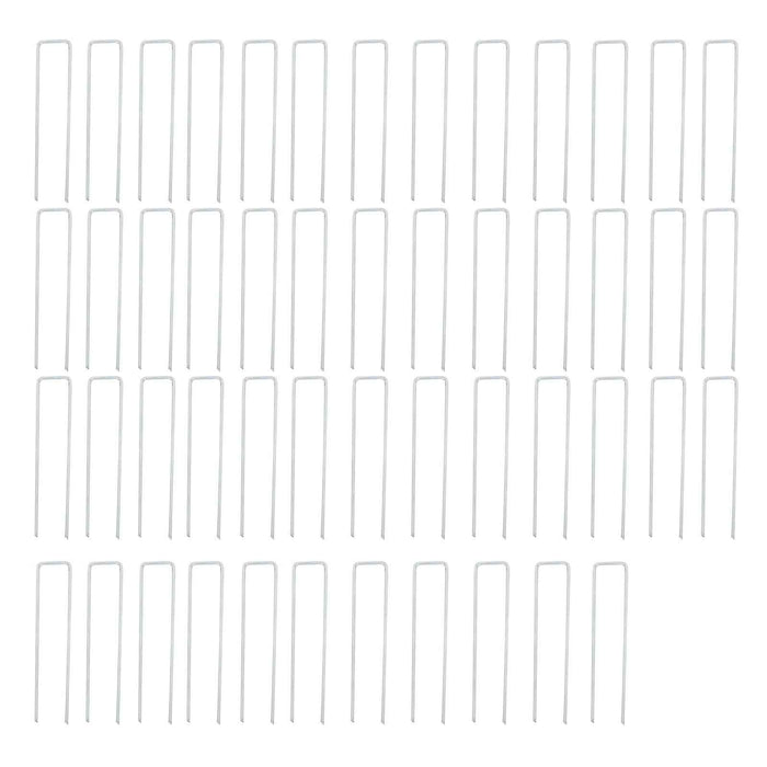 DURAFORCE 50 Pack 6 Inch Garden Staples Landscape Plastic Fixing Gasket W/ Pick Hook
