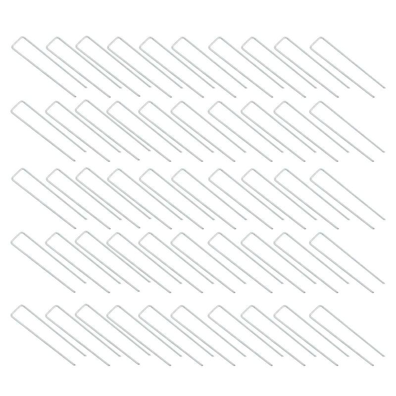 DURAFORCE 50 Pack 6 Inch Garden Staples Landscape Plastic Fixing Gasket W/ Pick Hook