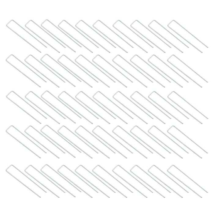 DURAFORCE 50 Pack 6 Inch Garden Staples Landscape Plastic Fixing Gasket W/ Pick Hook