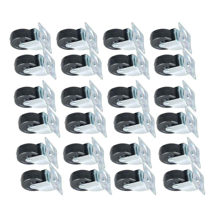 DURAFORCE 24 × Swivel Caster Wheels 2" Rubber Base With Top Plate & Bearing Heavy Duty