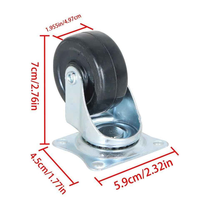 DURAFORCE 24 × Swivel Caster Wheels 2" Rubber Base With Top Plate & Bearing Heavy Duty