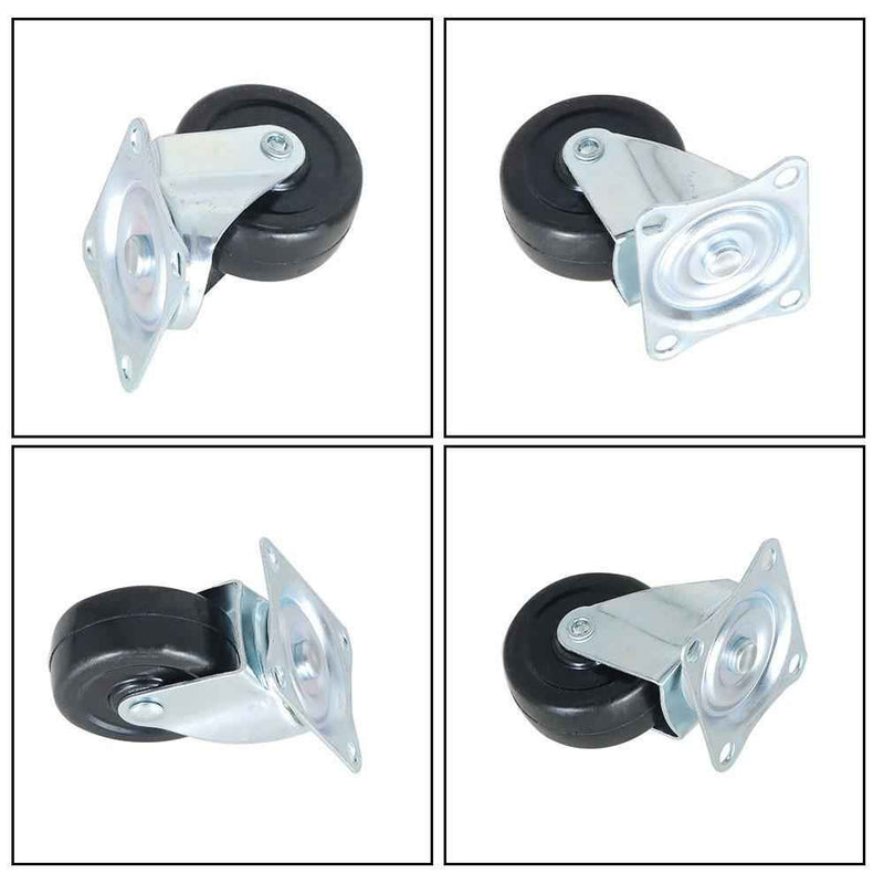 DURAFORCE 24 × Swivel Caster Wheels 2" Rubber Base With Top Plate & Bearing Heavy Duty