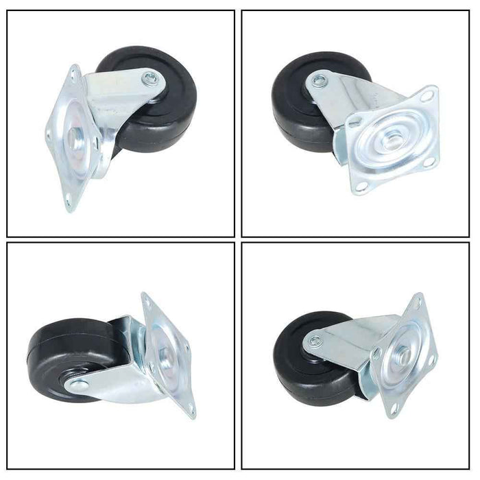 DURAFORCE 24 × Swivel Caster Wheels 2" Rubber Base With Top Plate & Bearing Heavy Duty