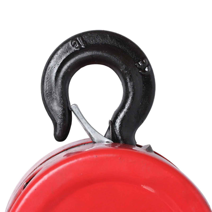 DURAFORCE Manual Chain Hoist | 7ft/2.1m Lift | 1 Ton/2200 lbs Capacity | 2 Hooks Red