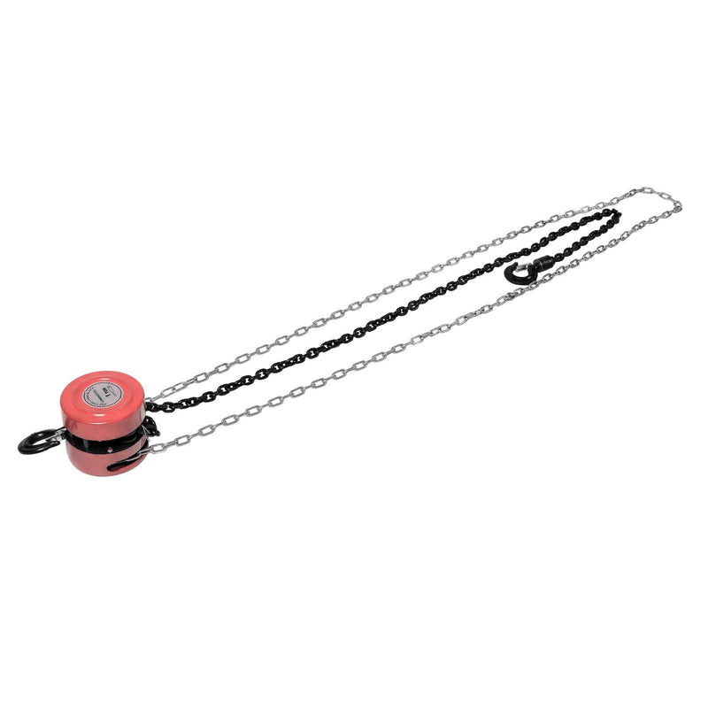 DURAFORCE Manual Chain Hoist | 7ft/2.1m Lift | 1 Ton/2200 lbs Capacity | 2 Hooks Red