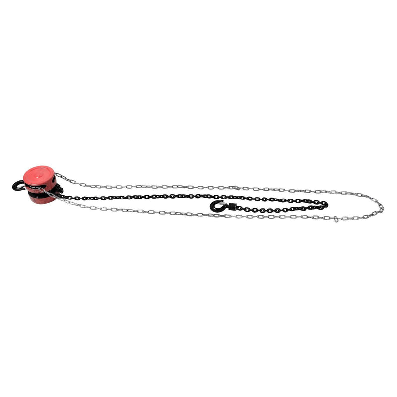 DURAFORCE Manual Chain Hoist | 7ft/2.1m Lift | 1 Ton/2200 lbs Capacity | 2 Hooks Red