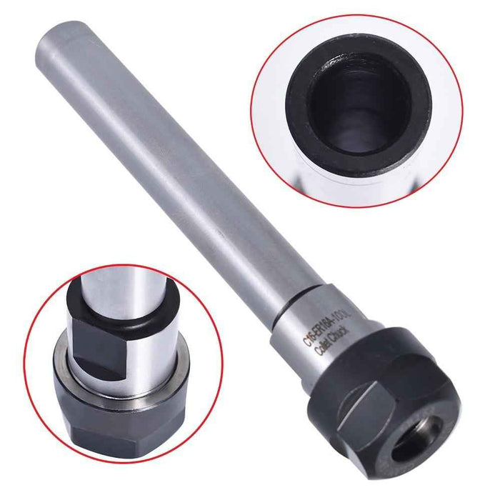 DURAFORCE 2 Pcs For CNC C16-ER16-100L Collet Straight Shank Chuck Holder Tool Collet Chuck