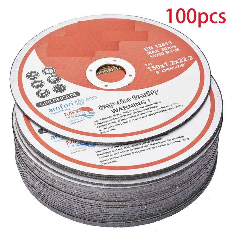 DURAFORCE 100 Pieces 6"×.045"×7/8" Cut-off Wheel Metal & Stainless Steel Cutting Disc