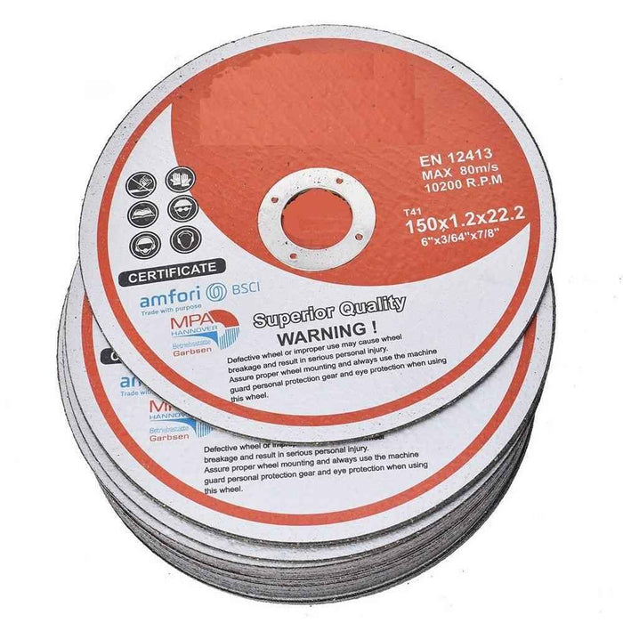 DURAFORCE 100 Pieces 6"×.045"×7/8" Cut-off Wheel Metal & Stainless Steel Cutting Disc