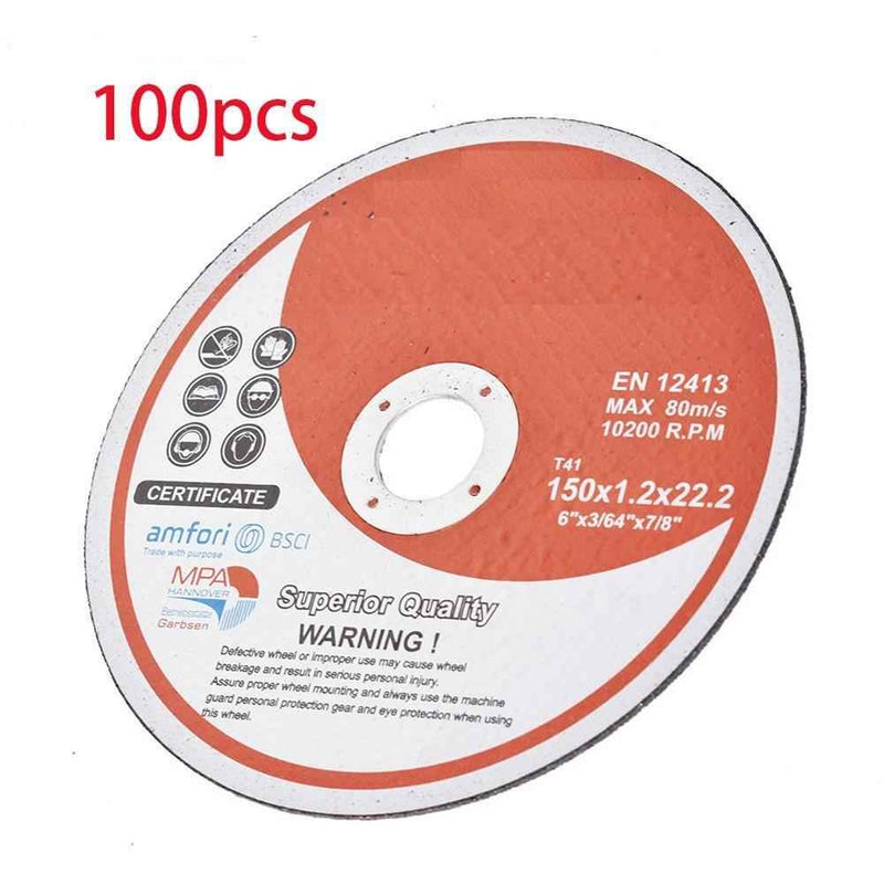 DURAFORCE 100 Pieces 6"×.045"×7/8" Cut-off Wheel Metal & Stainless Steel Cutting Disc