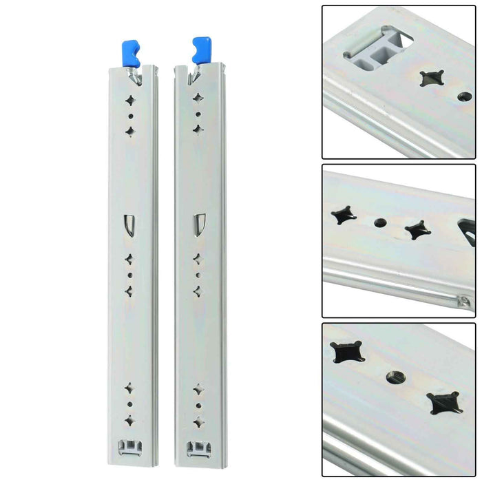 DURAFORCE 1 Pair Locking Drawer Slides 16 Inch Lock & Full Extension 250 lbs Load Capacity