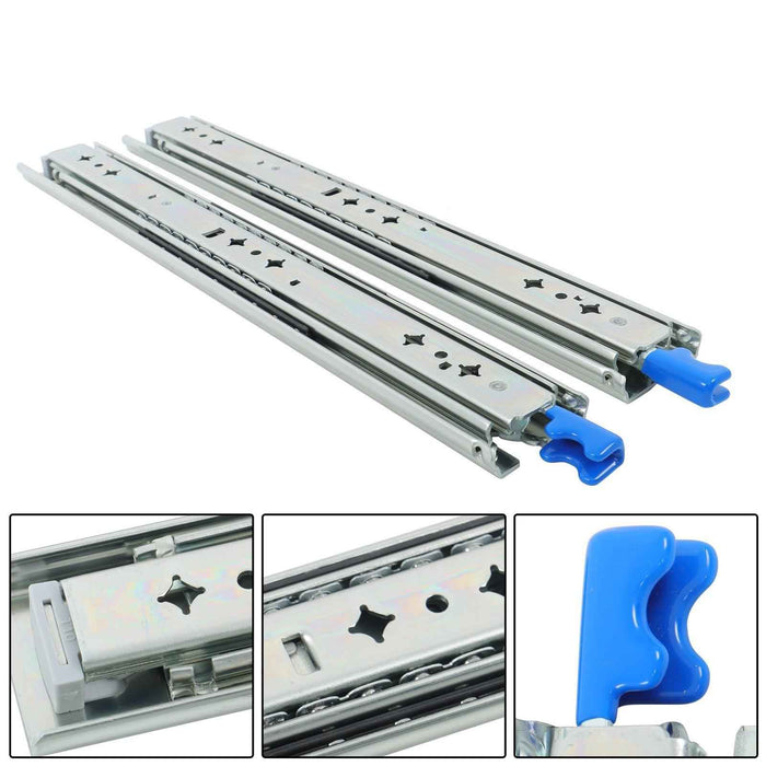 DURAFORCE 1 Pair Locking Drawer Slides 16 Inch Lock & Full Extension 250 lbs Load Capacity