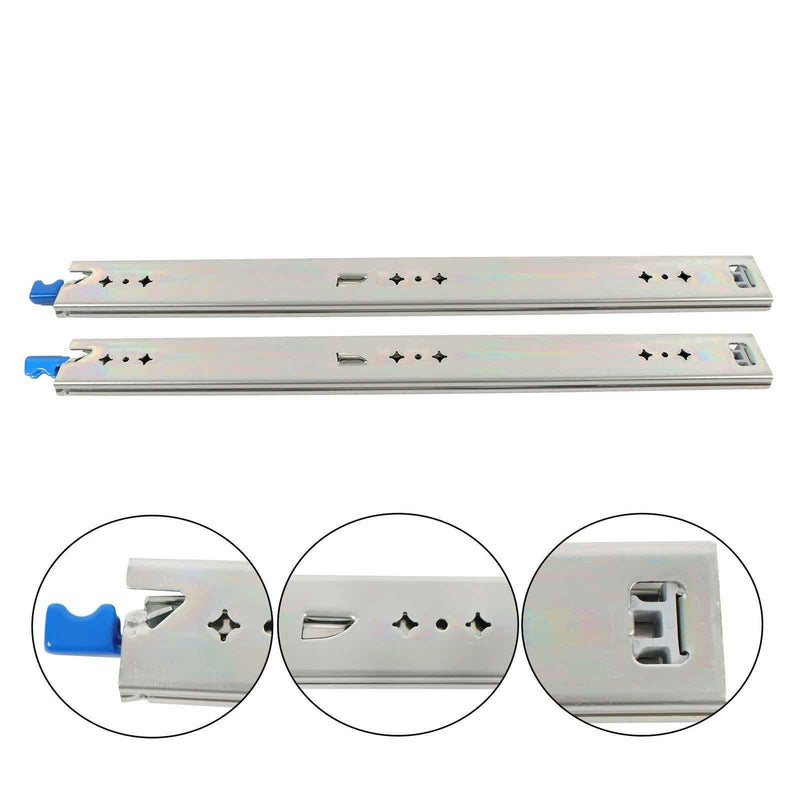 DURAFORCE 1 Pair Locking Drawer Slides 22 Inch Lock & Full Extension 250 lbs Load Capacity