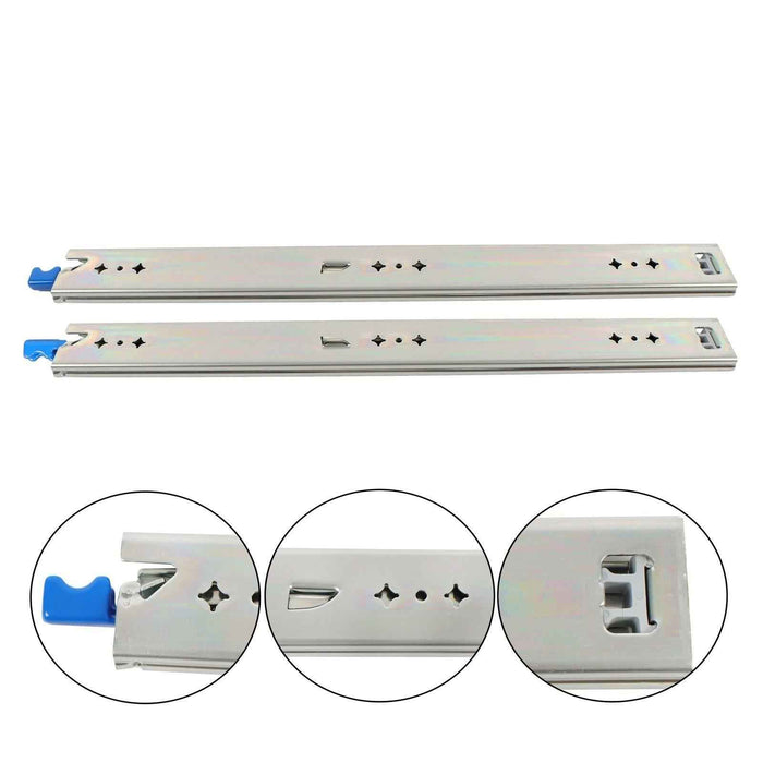 DURAFORCE 1 Pair Locking Drawer Slides 22 Inch Lock & Full Extension 250 lbs Load Capacity