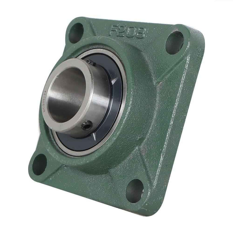DURAFORCE 2 Pack 1-1/2" Bore 4 Bolt Solid Base UCF208-24 Pillow Block Flange Bearing