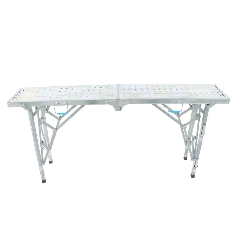 DURAFORCE Folding Scaffolding, 1.8m Adjustable Lift Height Work Platform Scaffold Portable