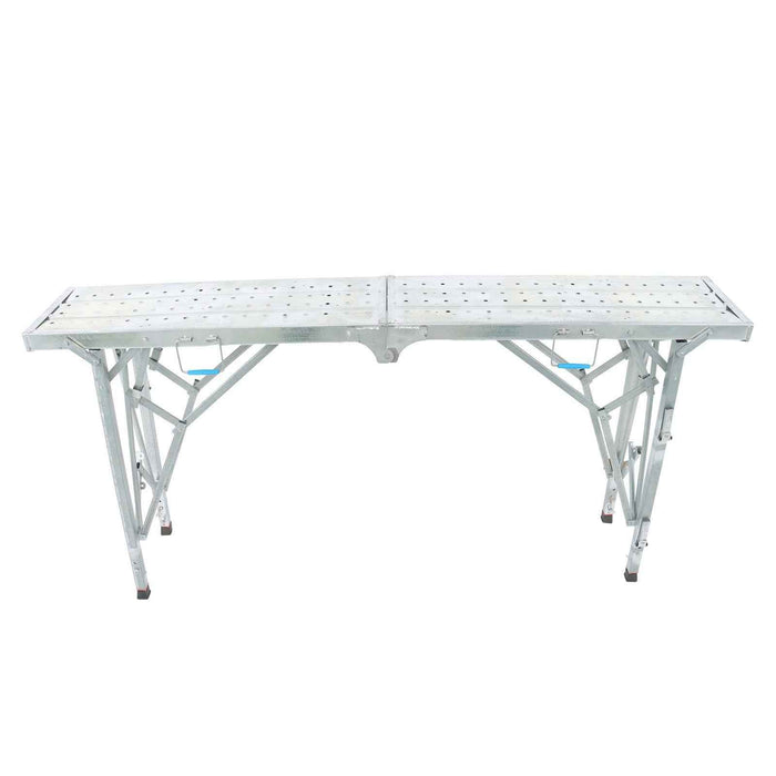 DURAFORCE Folding Scaffolding, 1.8m Adjustable Lift Height Work Platform Scaffold Portable