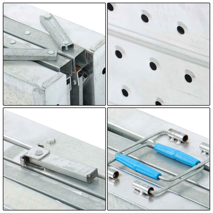 DURAFORCE Folding Scaffolding, 1.8m Adjustable Lift Height Work Platform Scaffold Portable