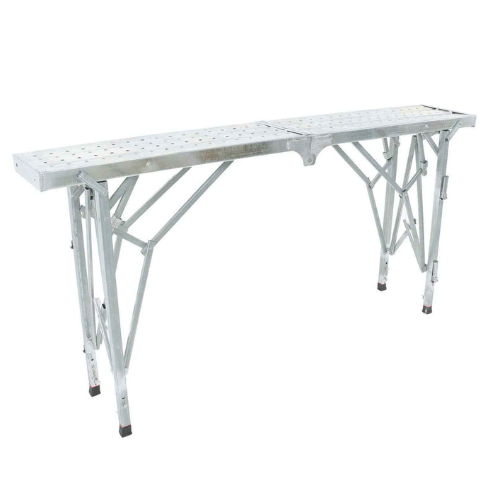 DURAFORCE Folding Scaffolding, 1.8m Adjustable Lift Height Work Platform Scaffold Portable