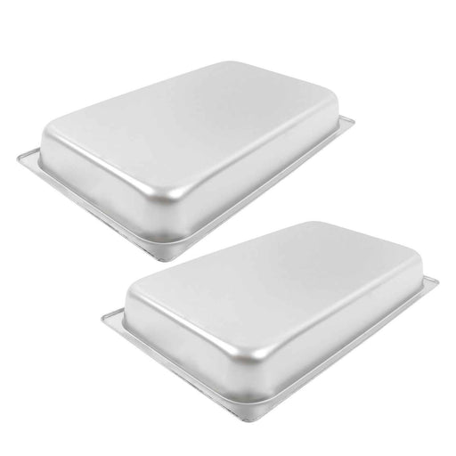 DURAFORCE 2 Pcs 1/1 Full Size 2.5" Deep Thickened Steam Table Hotel Pans Stainless Steel