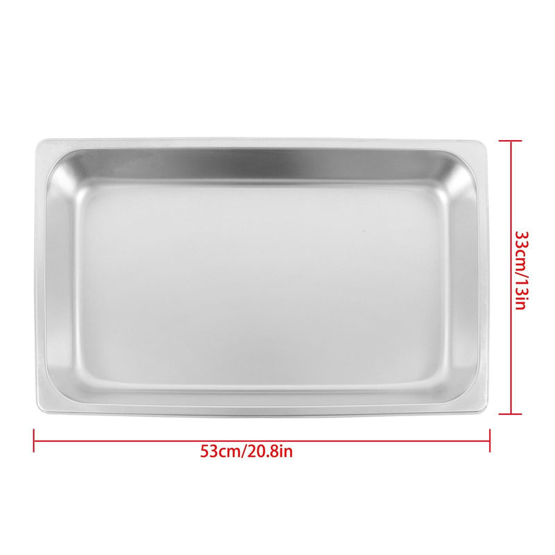 DURAFORCE 2 Pcs 1/1 Full Size 2.5" Deep Thickened Steam Table Hotel Pans Stainless Steel