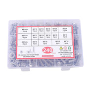 DURAFORCE M5 M6 M8 Nuts and Flanged Bolts Kit 240 PCS 304 Stainless Metric Assortment